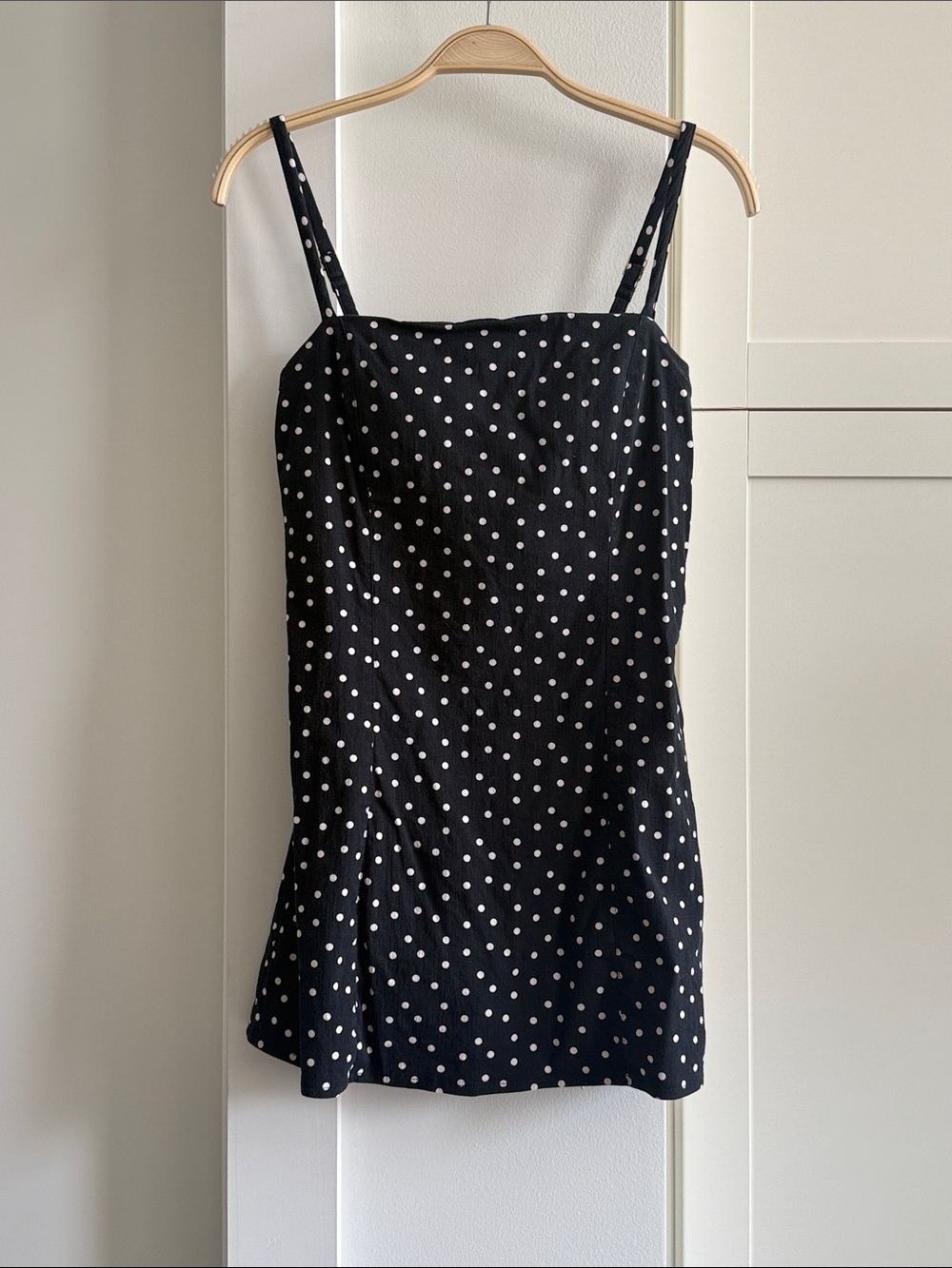 Abercrombie & Fitch Black Polka Dot Spaghetti Strap Bra free mini Dress